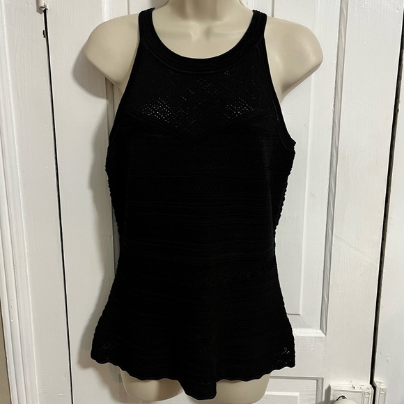 White House Black Market Tops - White House Black Market WHBM Black Crochet Tank Top Small T2